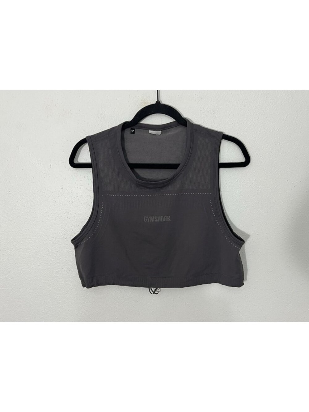 Gymshark Dry Purple Gray Crop Top Size Medium Adjustable Breathable